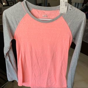 basic pink and grey long sleeve